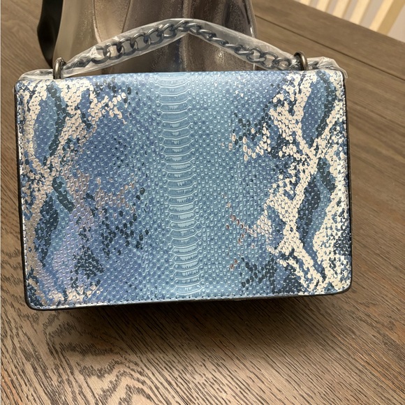 Blue Faux Snake Print Women's Bag - Picture 2 of 2